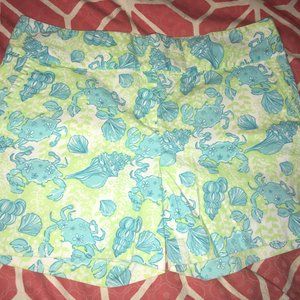 Lilly Pulitzer Vintage Blue Green Crab Shorts 6